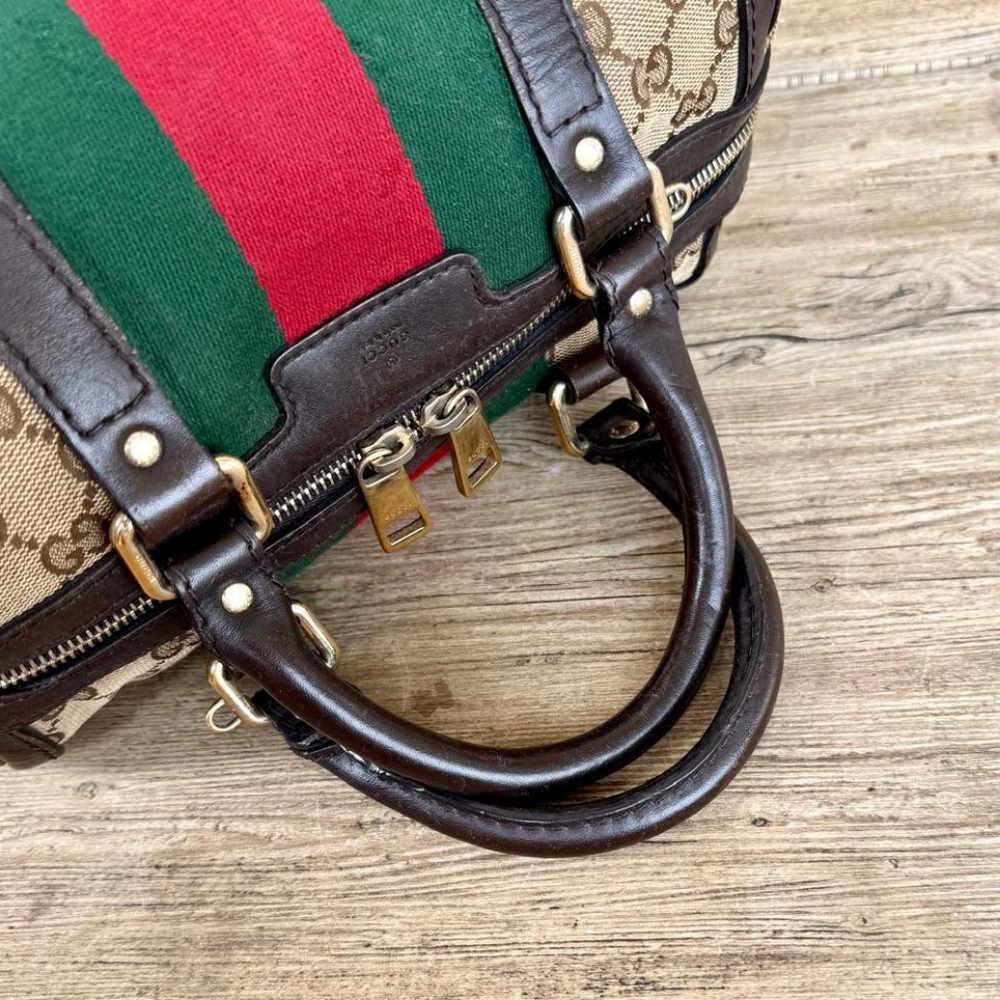 Authentic Gucci Web Boston Bag - Picture 8 of 14